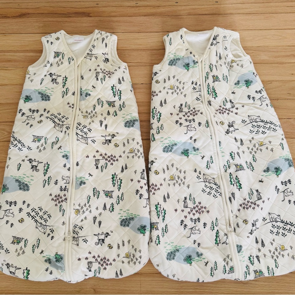 2 Cozy Hanna Andersson Sleep Sacks with Forest Print